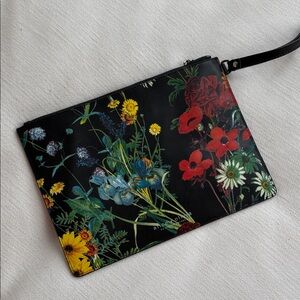 NWOT alice + olivia Floral Black Clutch Bag